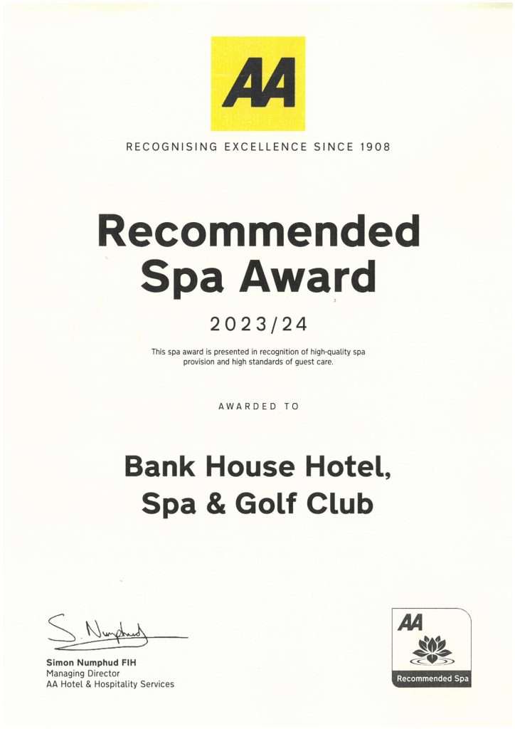 AA Recommended Spa Award